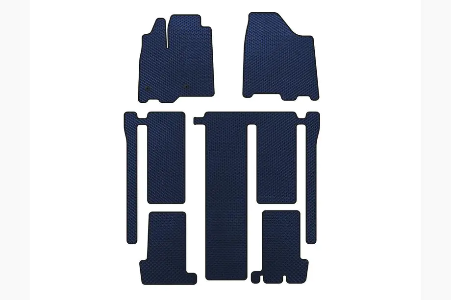 Toyota Sienna 2010-2020 EVA Floor Mats (3 Rows, Blue) Image