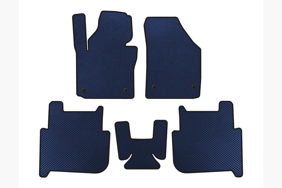 Volkswagen Touran 2003-2010 EVA Floor Mats (2 Rows, 2006-2010, 7-Seater, Blue) Image