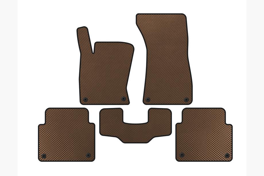 Audi A8 2002-2009 EVA Floor Mats (Short, Brown) Image