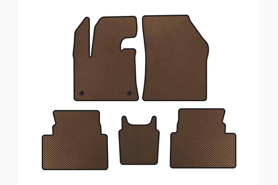 Citroen C5 Aircross 2017-2025 EVA Floor Mats (Floor-Mounted Gas Pedal, Brown) Image