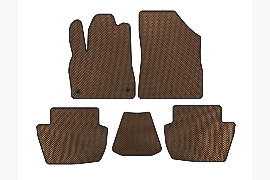 Citroen DS-5 2011-2015 EVA Floor Mats (HB, Hybrid/Automatic, Brown) Image