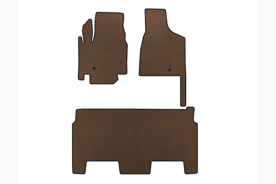 Dodge Grand Caravan V 2008-2020 EVA Mats (2008-2020, 2 Rows, 8-Seater/SXT Trim, Brown) Image