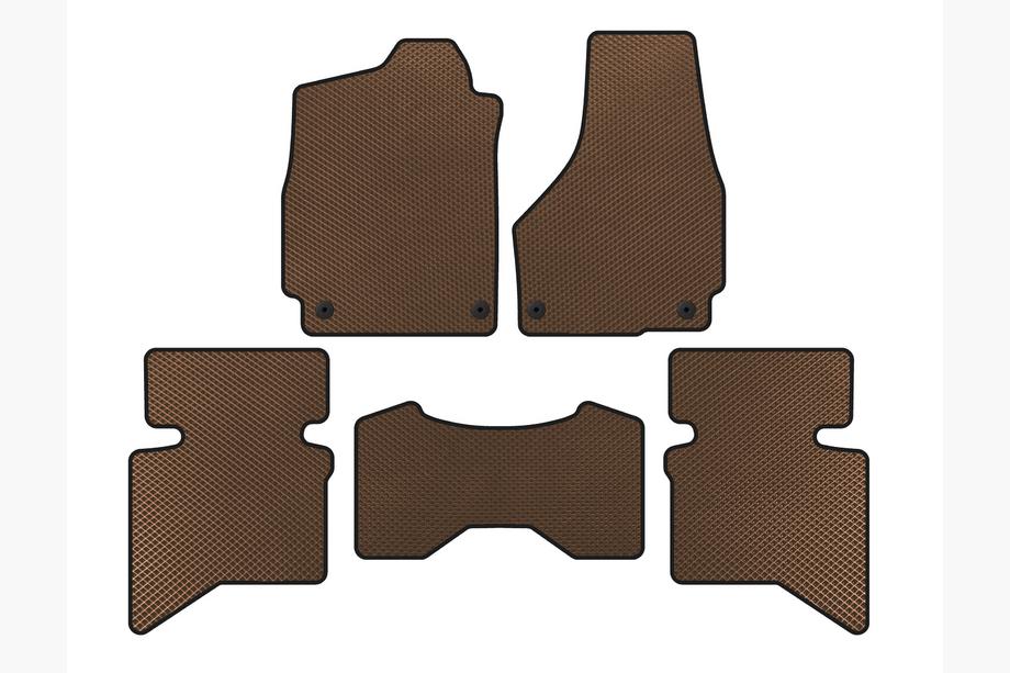 Dodge RAM (DS/DJ/D2) 2009–2024 EVA Floor Mats (2009+, 5-Seater/Double Cab, Brown) Image