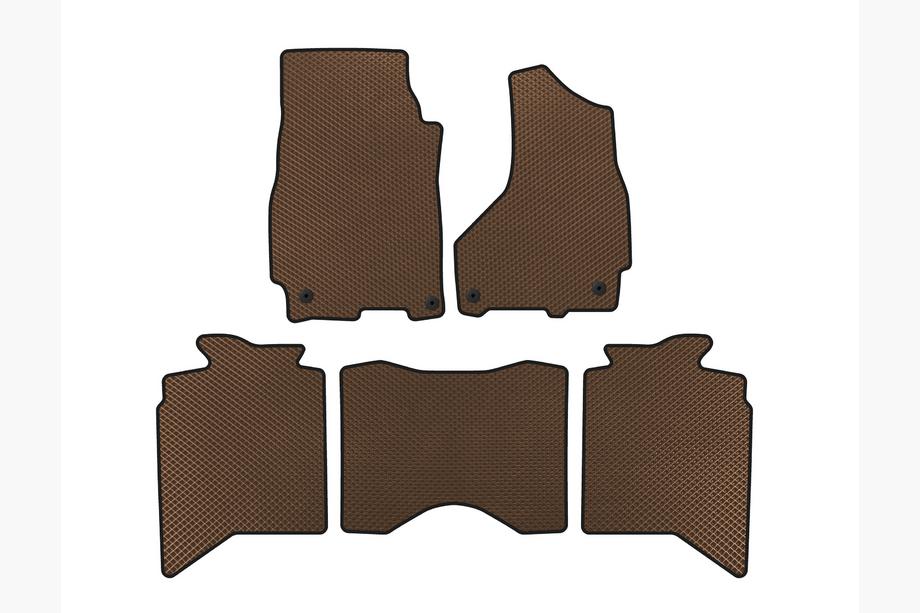 Dodge RAM (DS/DJ/D2) 2009–2024 EVA Floor Mats (2013+, 5-Seater, Brown) Image