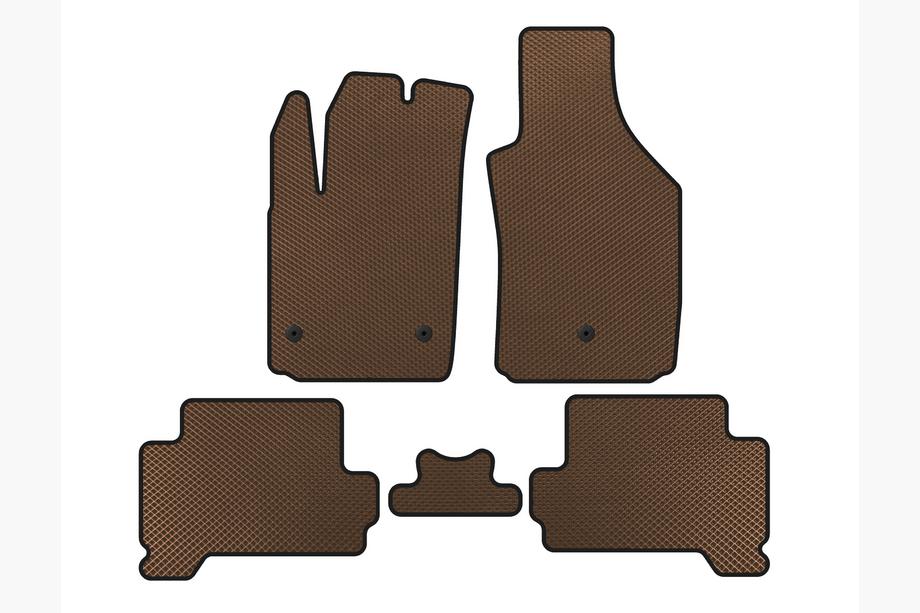 Fiat 500/500L 2013-2022 EVA Floor Mats (HB, Electric, Brown) Image
