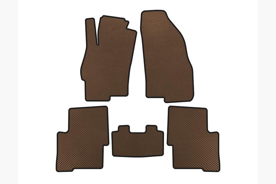 Fiat Linea 2006-2018 EVA Floor Mats (SD, Brown) Image