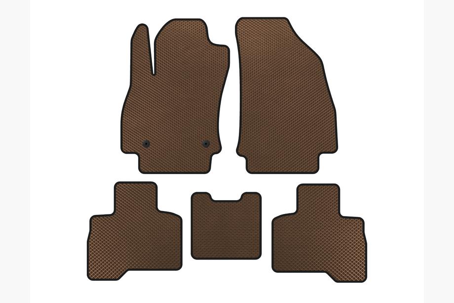 Fiat Fiorino/Qubo 2008-2024 EVA Floor Mats (For Qubo 2008-2016, Brown) Image