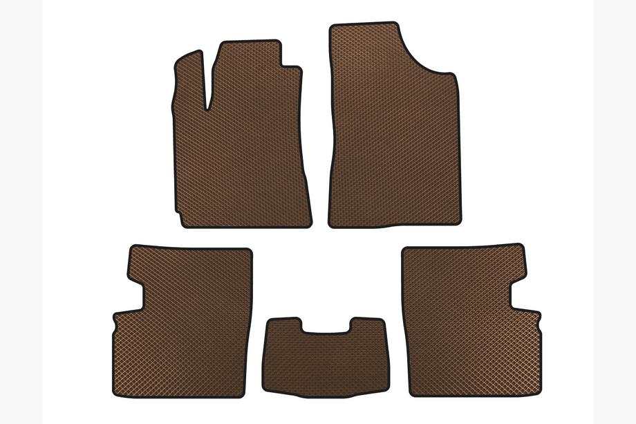 Geely Emgrand EC7 2009- EVA Floor Mats (2009-2014, HB, 5-Door, Brown) Image