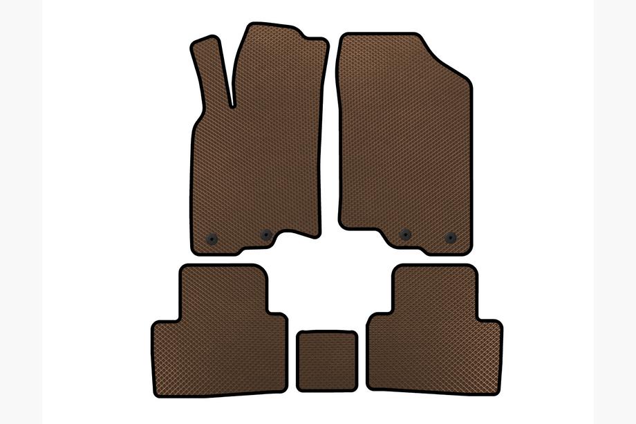 Honda Insight II 2009-2014 EVA Floor Mats (HB, Hybrid, Brown) Image