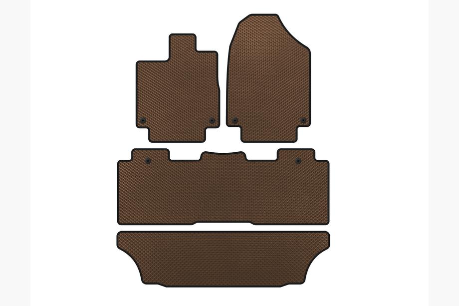 Honda Odyssey 2017– EVA Floor Mats (3 Rows, Brown) Image