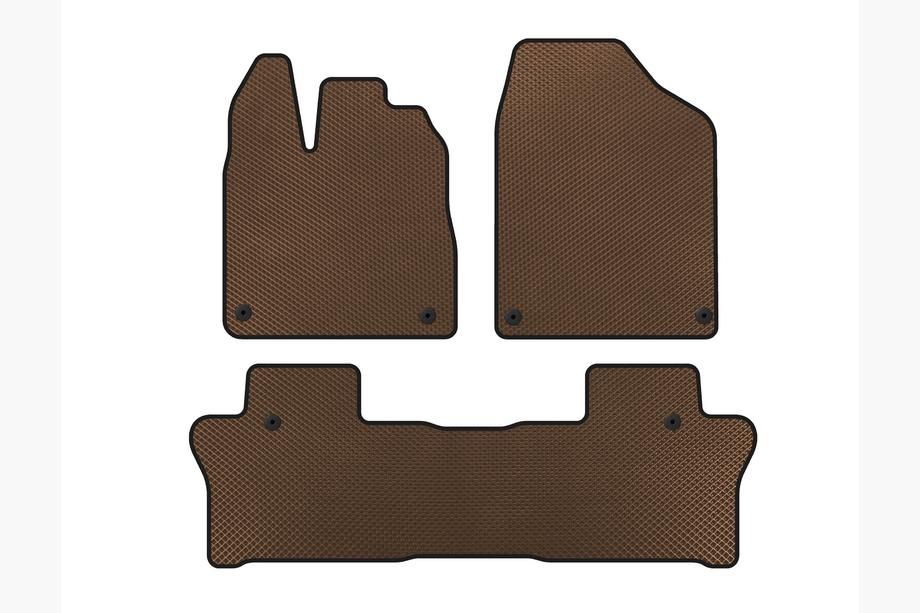 Honda Pilot 2015-2022 EVA Floor Mats (2 Rows, Brown) Image