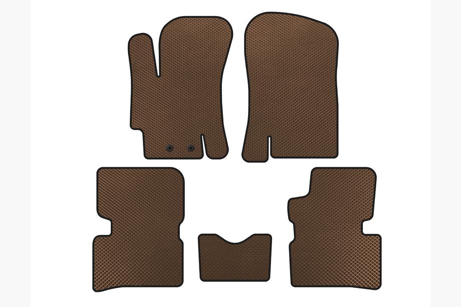 Hyundai Accent 2006-2010 EVA Floor Mats (SD, Brown) Image