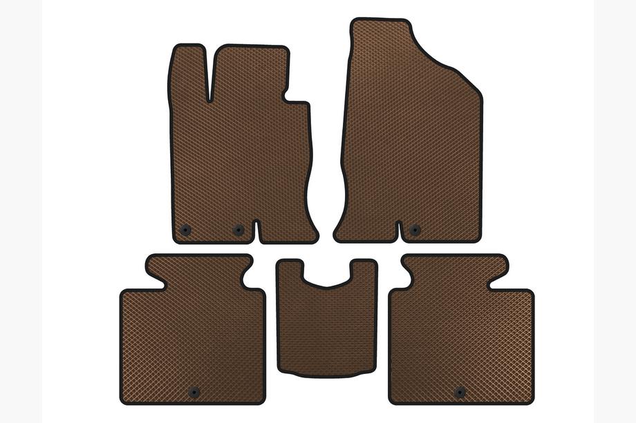 Hyundai Grandeur 2011-2017 EVA Floor Mats (SD, Petrol, Brown) Image