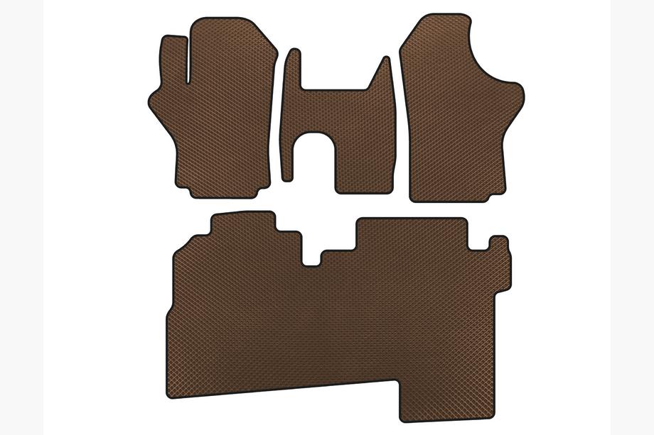 Hyundai H200, H1, Starex 1998-2007 EVA Floor Mats (2004-2007, 2 Rows, 8-Seater, Brown) Photo 1
