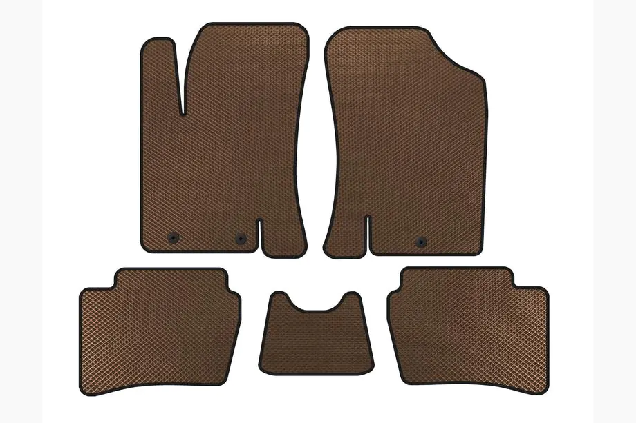 Hyundai I-20 2008-2012 EVA Floor Mats (HB, Brown) Image