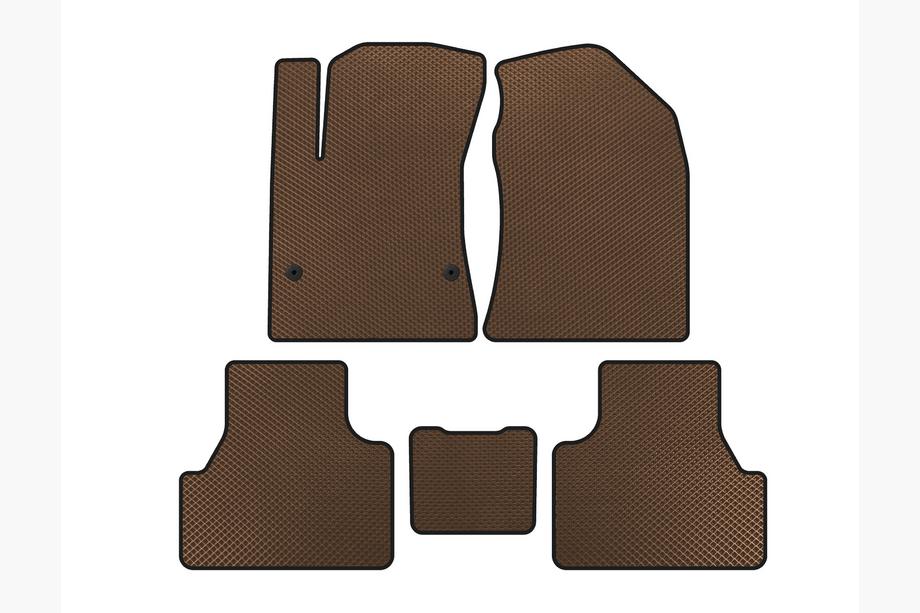 Hyundai Kona 2017-2023 EVA Floor Mats V2 (Electric, Brown) Image