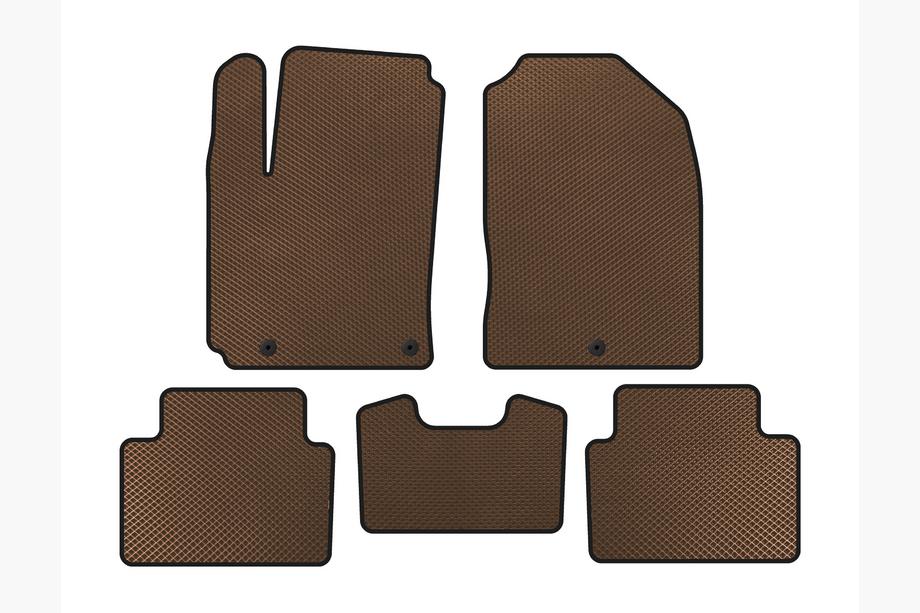 Hyundai Kona 2017-2023 EVA Floor Mats (Petrol, Brown) Image
