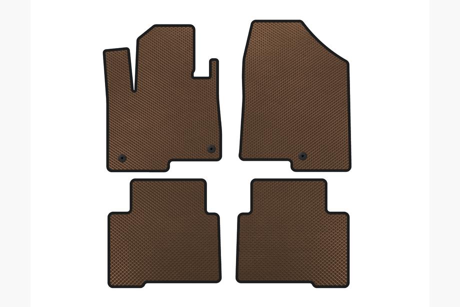 Hyundai Santa Fe 4 2018-2023 EVA Floor Mats (2 Rows, for Grand, Brown) Image