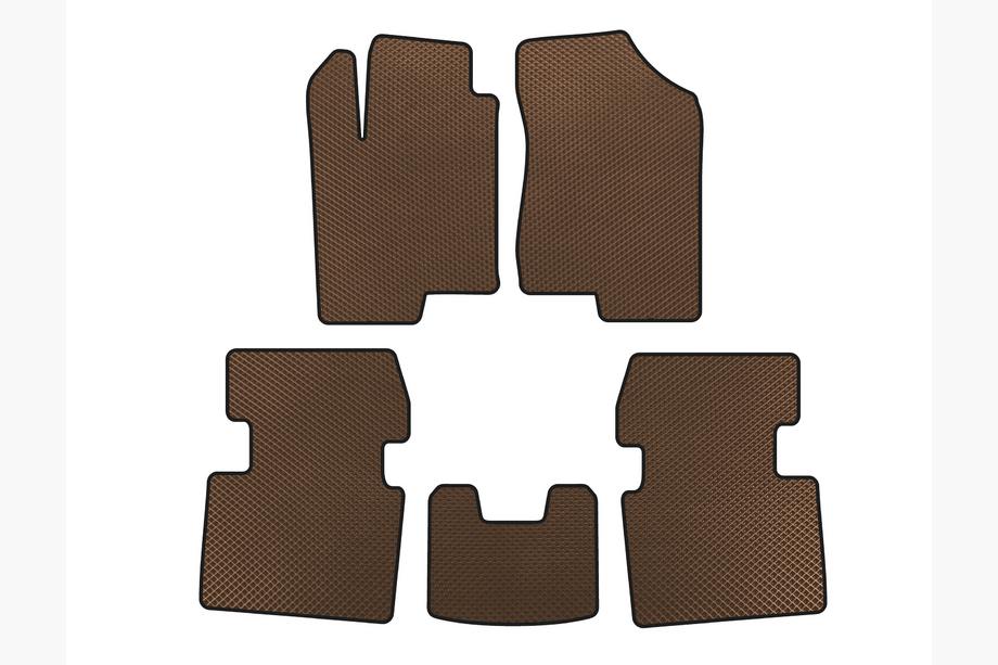 Hyundai Sonata NF 2004-2009 EVA Floor Mats (Brown) Image