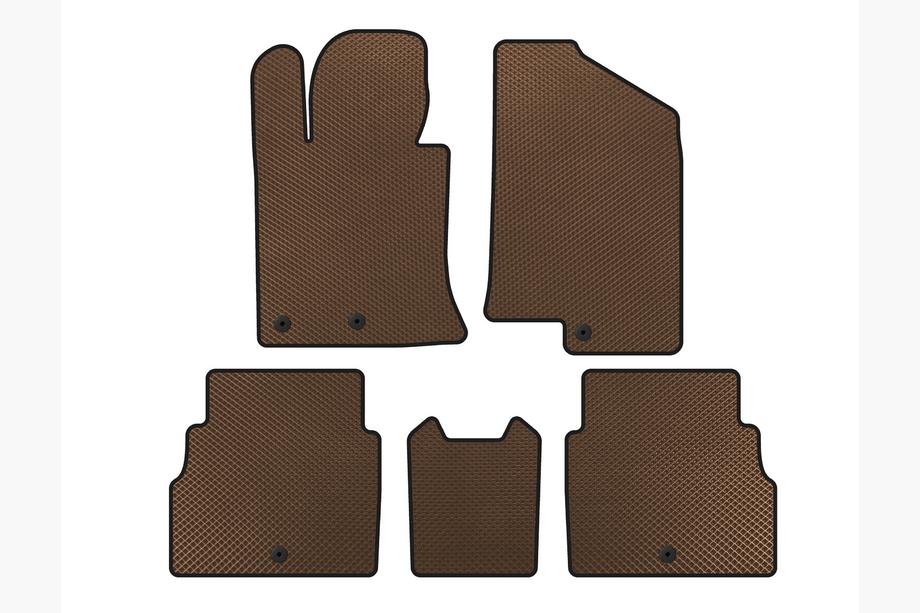 Hyundai Sonata YF 2010-2014 EVA Floor Mats V2 (Brown) Image
