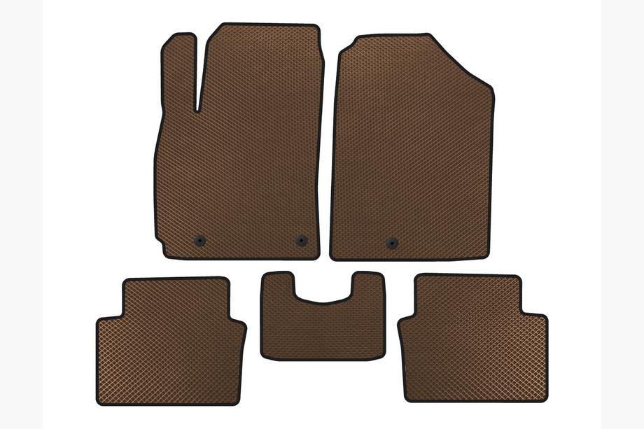 Hyundai Veloster 2018-2022 EVA Floor Mats (Coupe, Brown) Image