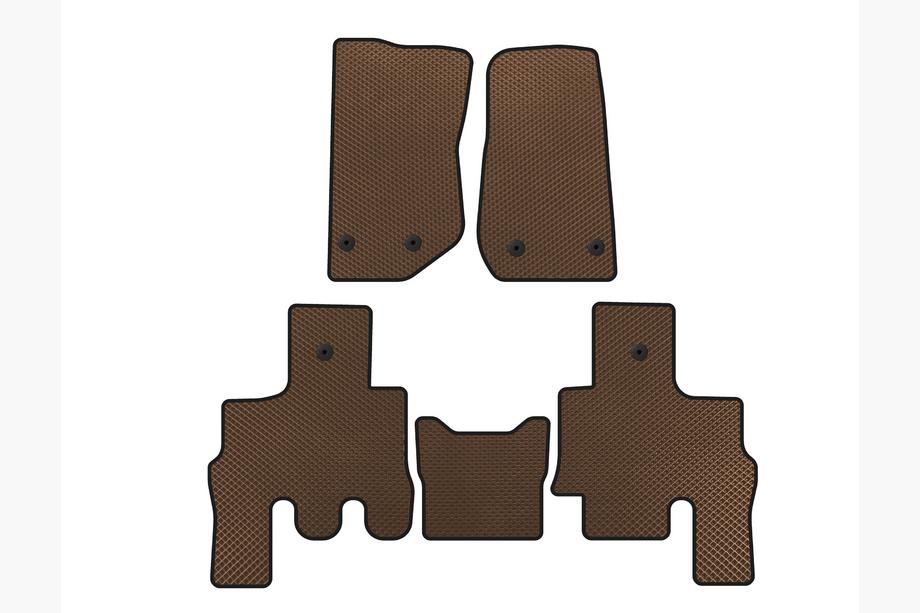 Jeep Wrangler 2007-2017 EVA Floor Mats (Brown) Image