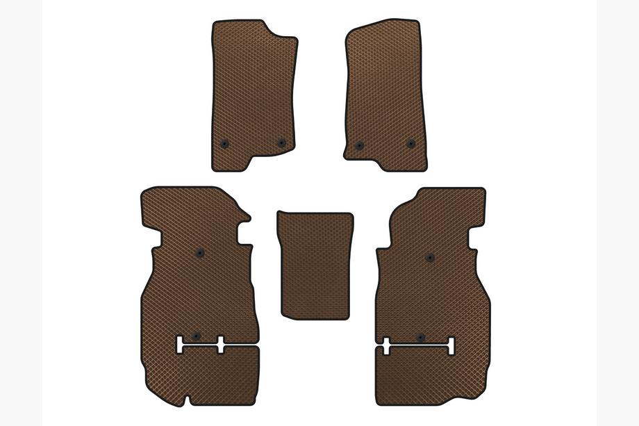 Jeep Wrangler 2018- EVA Floor Mats (Rubicon Unlimited/5-Door, Brown) Image