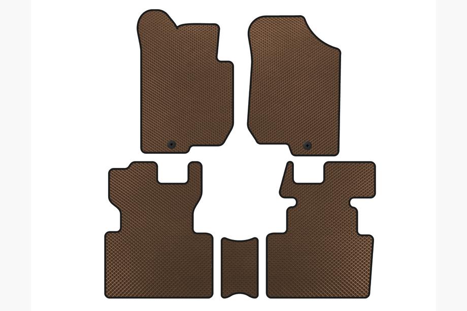 Kia Carens 1999-2012 EVA Floor Mats (2006-2012, 2 Rows, 7-Seater, Brown) Image