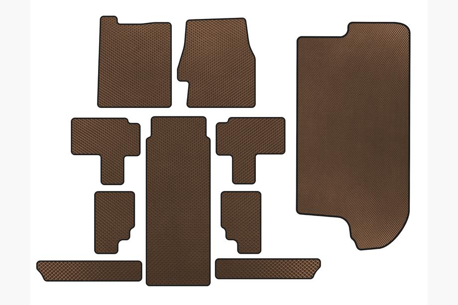 Kia Carnival 2002-2013 EVA Floor Mats (full interior, Brown) Image