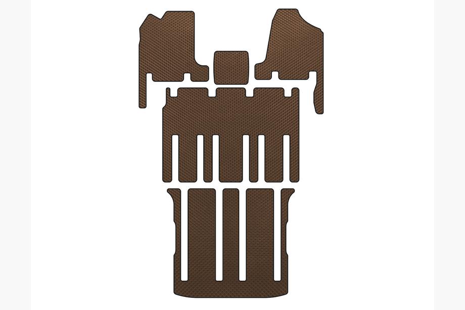 Kia Carnival 2002-2013 EVA Floor Mats (3 Rows, Brown) Image