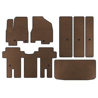 EVA Floor Mats (full interior, Brown) Kia Carnival 2014-2020