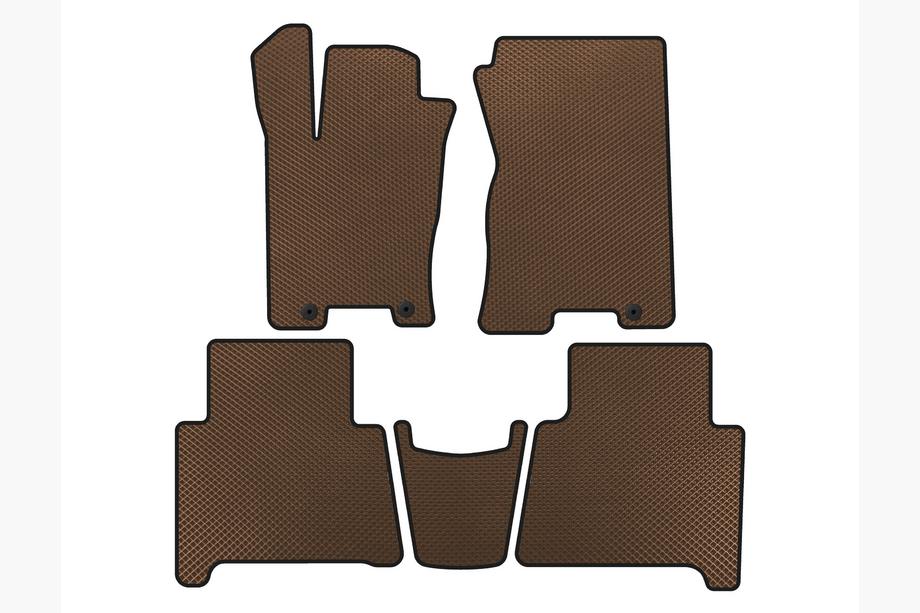 Kia Mohave 2008-2016 EVA Floor Mats (Brown) Image