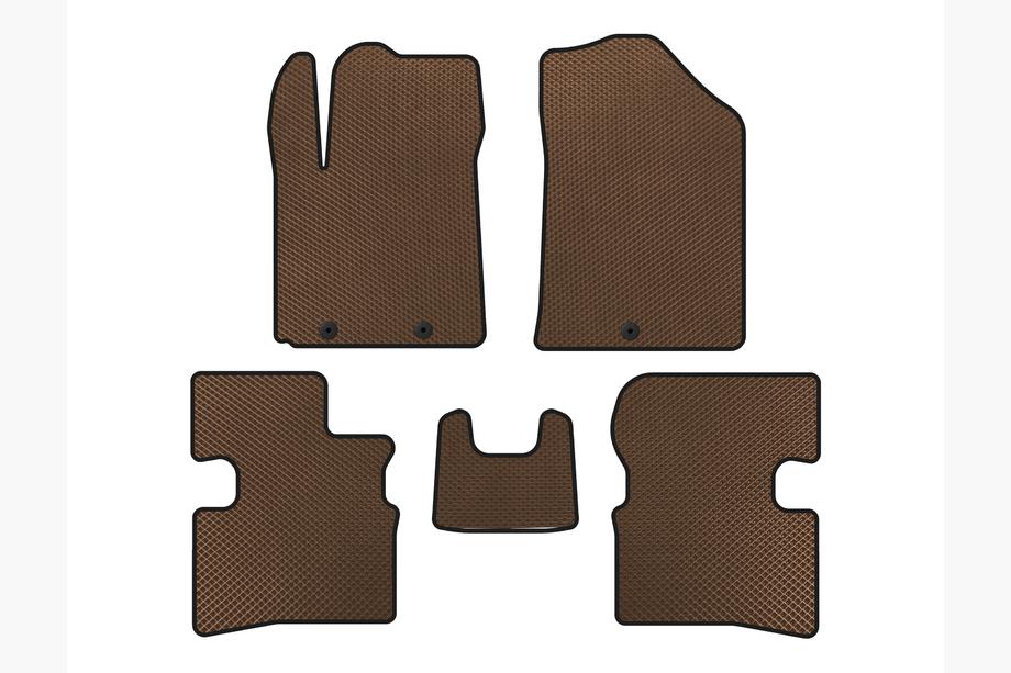 Kia Picanto 2004-2011 EVA Floor Mats (2009-2011, HB, Brown) Image