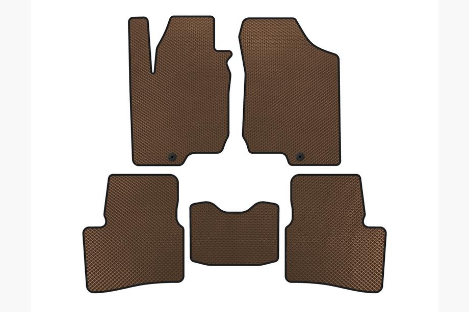 Kia Ceed 2007-2012 EVA Floor Mats (HB, 3-Door, Brown) Image