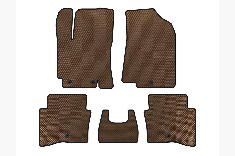 Kia Rio 2012-2017 EVA Floor Mats (SD, Brown) Image