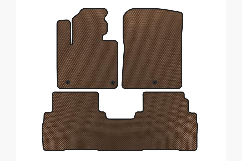 Kia Sorento III UM 2014-2020 EVA Floor Mats (7-Seater, Brown) Photo 1