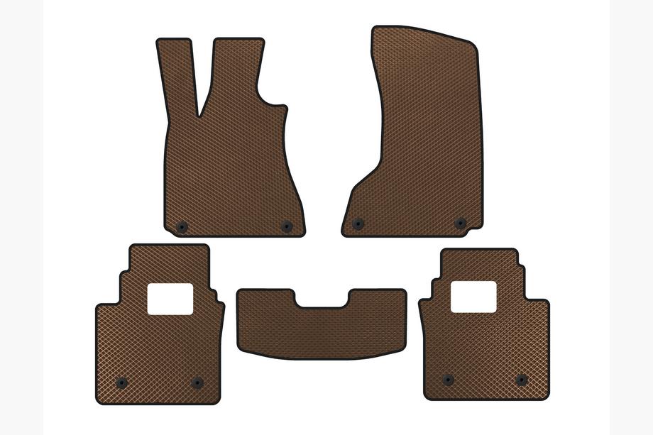 Maserati Quattroporte 2013-2023 EVA Floor Mats (SD, Brown) Image