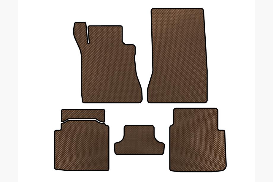 Mercedes S-class W126 1979-1991 EVA Floor Mats (SD, Short Wheelbase, Brown) Image