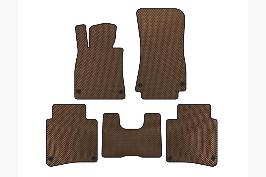 Mercedes S-class W222 2013-2022 EVA Floor Mats (2017-2020, SD, Long Wheelbase, Brown) Image