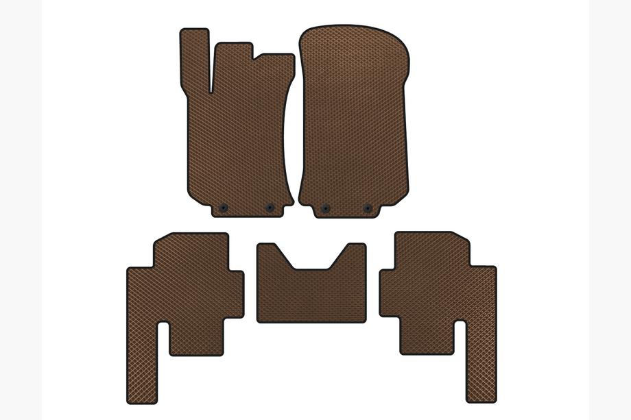 Mercedes R-class W251 2005-2017 EVA Floor Mats (2 Rows, Brown) Image