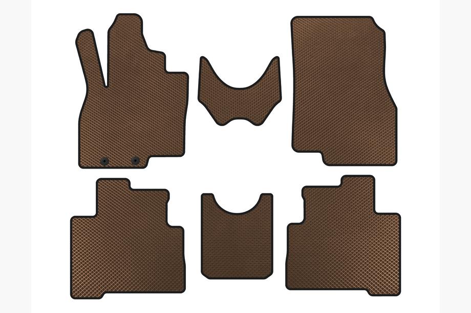 Mitsubishi Grandis 2003-2011 EVA Floor Mats (2 Rows, Brown) Image