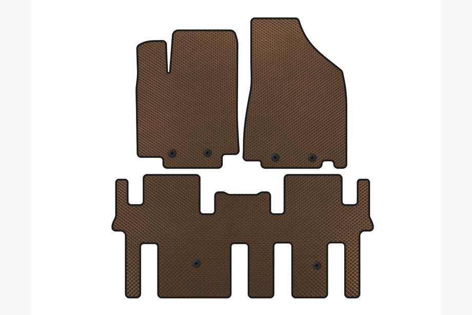 Nissan Pathfinder R52 2012-2021 EVA Floor Mats (2 Rows, Brown) Image
