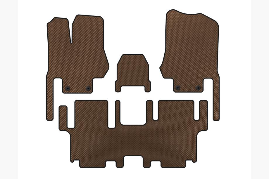 Nissan Quest 2011-2017 EVA Floor Mats (2 Rows, 7-Seater, Brown) Image