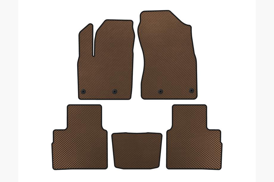 Nissan X-trail T33/Rogue 2022- EVA Floor Mats (5-Seater, Brown) Image