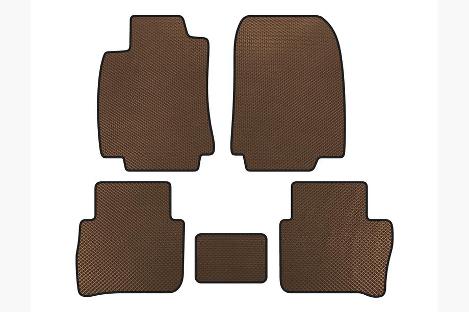 Nissan Tiida 2011-2014 EVA Floor Mats (HB, Brown) Image