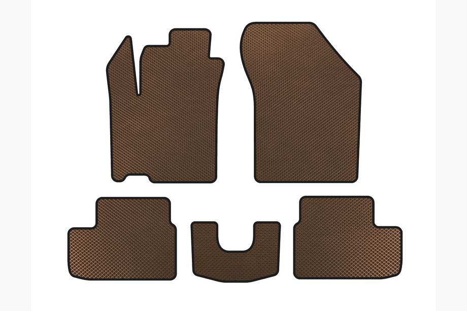 Opel Agila 2007-2015 EVA Floor Mats (HB, Brown) Image