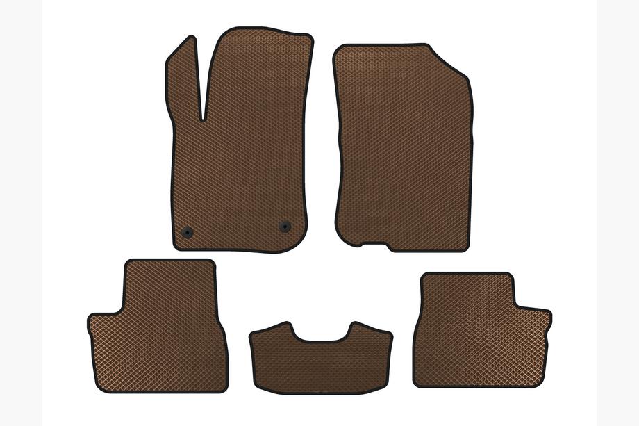 Peugeot 208 2012-2019 EVA Floor Mats (HB, 5-Door, Brown) Image