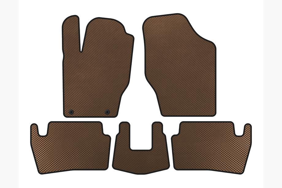 Peugeot 307 2001-2008 EVA Floor Mats (2001-2005, HB, 5-Door, Brown) Image