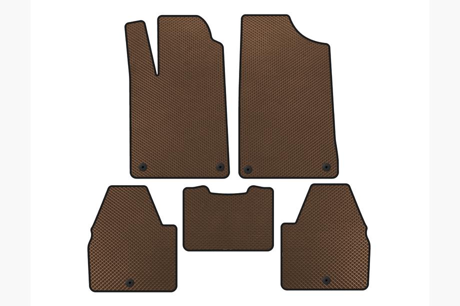 Peugeot 607 1999-2010 EVA Floor Mats (SD, Brown) Image