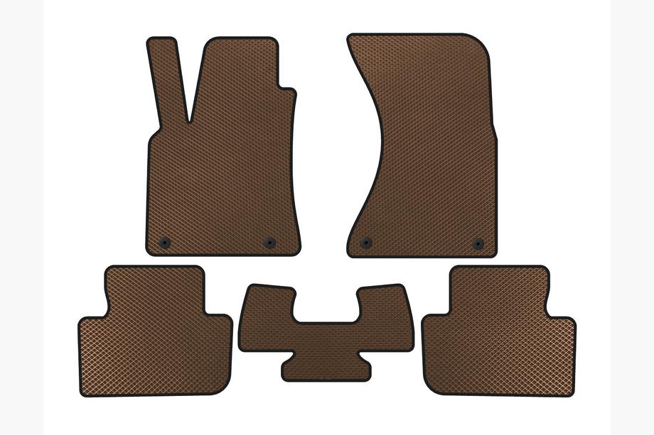 Porsche Macan 2014-2024 EVA Floor Mats (2014-2018, Brown) Image
